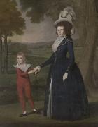 Ralph Earl and her son Charles painting